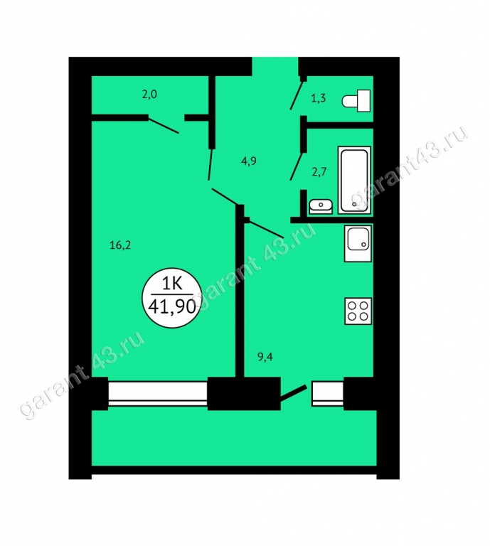 планировка квартиры 42 м2